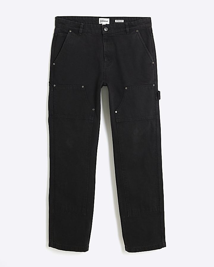 Black Straight Leg Carpenter Jeans