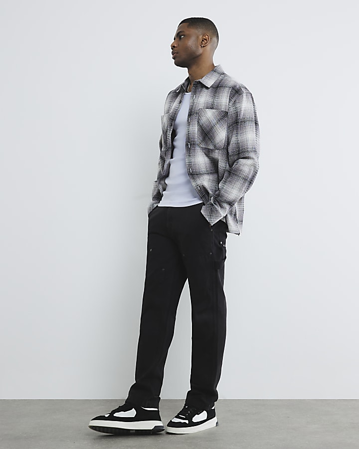 Black Straight Leg Carpenter Jeans