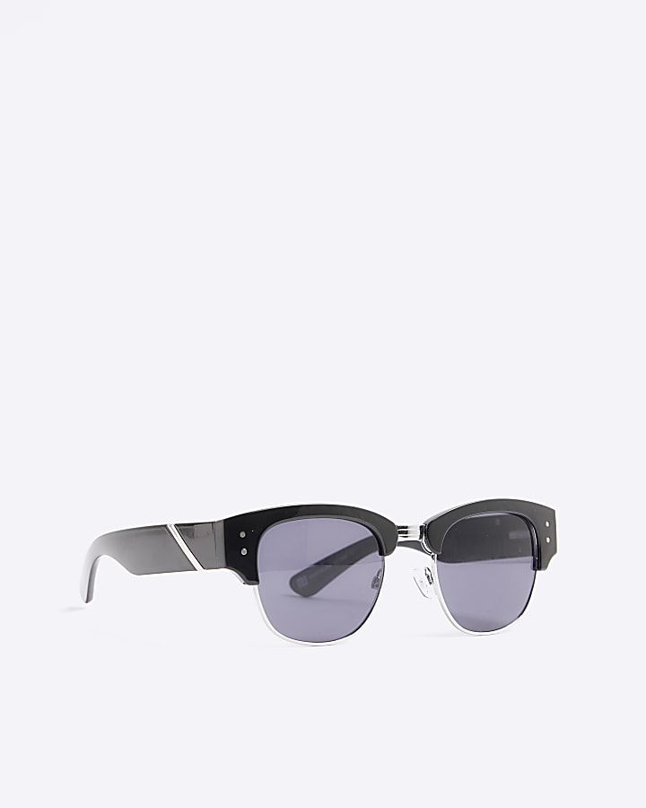 Black Plastic Chunky Wayfarer Sunglasses