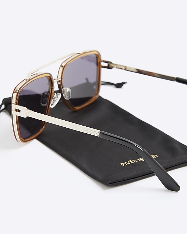 Gold Metal Navigator Sunglasses