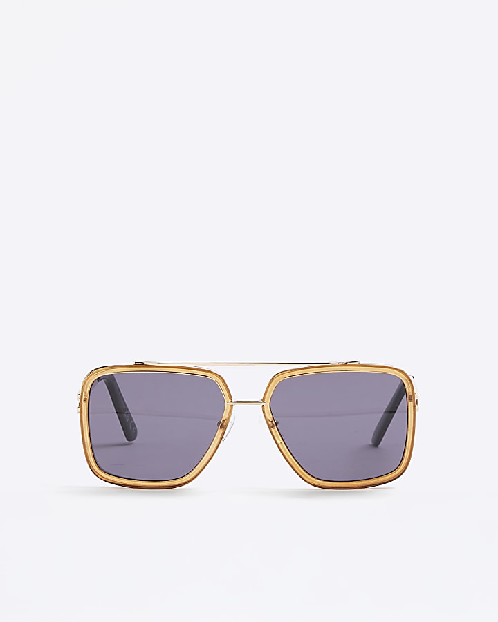 Gold Metal Navigator Sunglasses