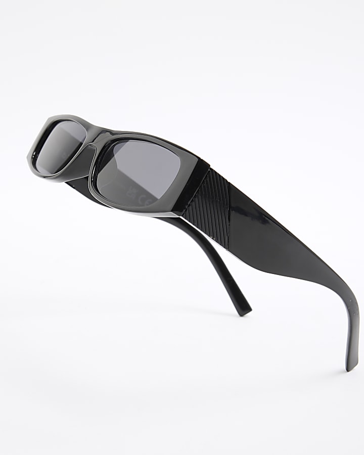 Black Skinny Rectangle Sunglasses