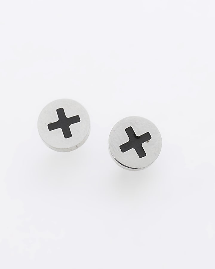 Black Screw Stud Earrings