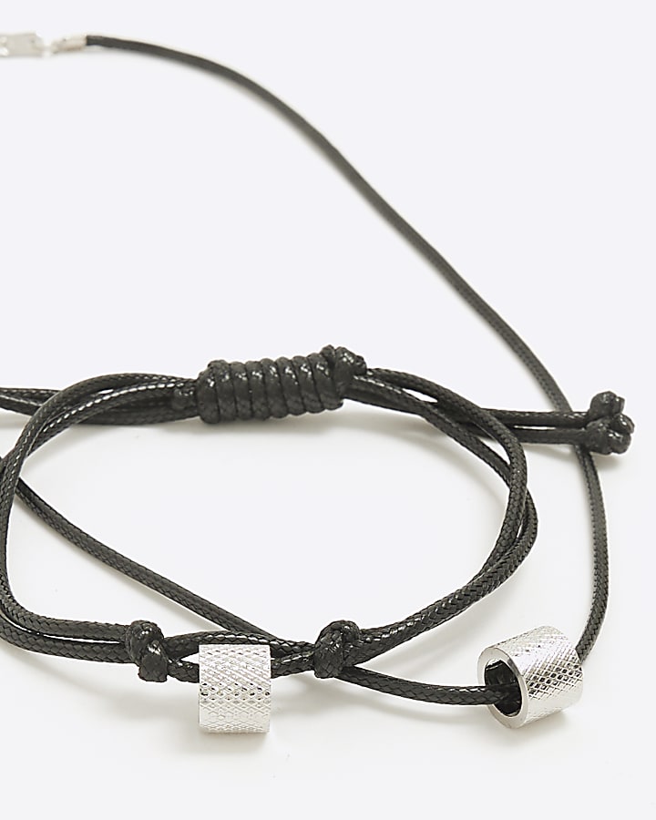 Black Stainless Steel Bracelet & Necklace Set