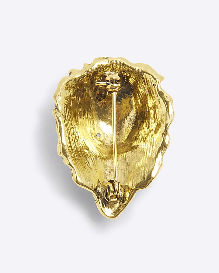 Gold Lion Brooch