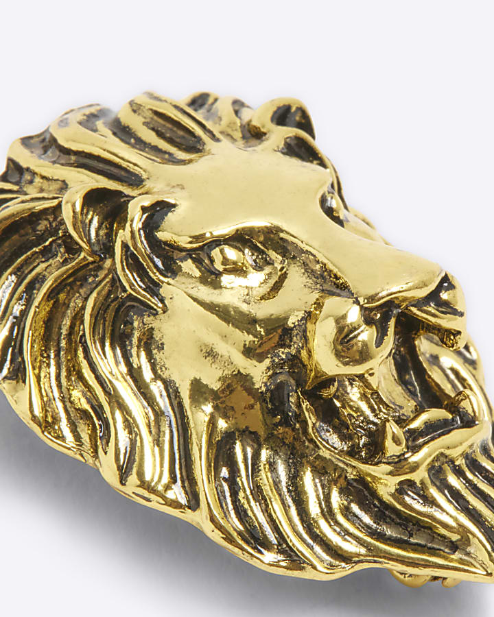 Gold Lion Brooch