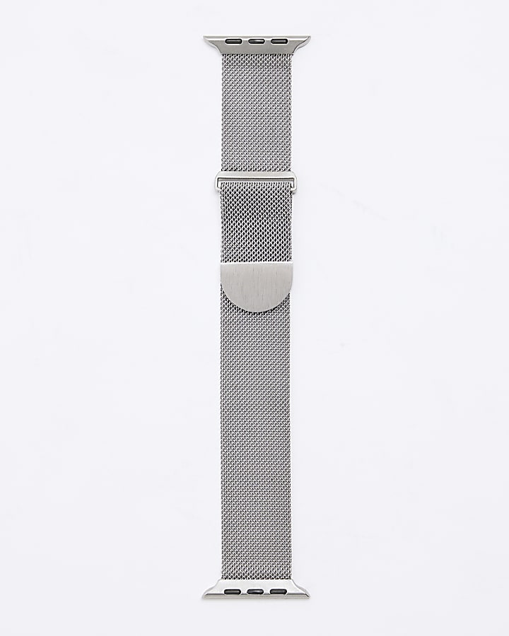 Silver Mesh Rhodium Apple Watch Strap