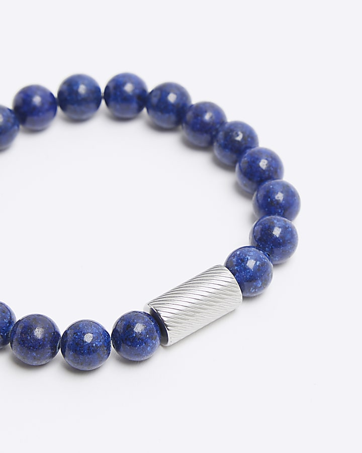 Blue Natural Stone Necklace And Bracelet Set