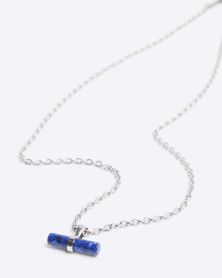 Blue Natural Stone Necklace And Bracelet Set