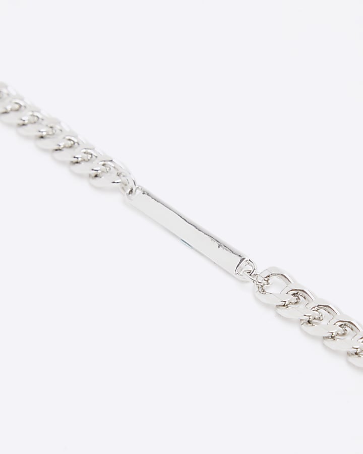 Silver Rectangle Chain Necklace