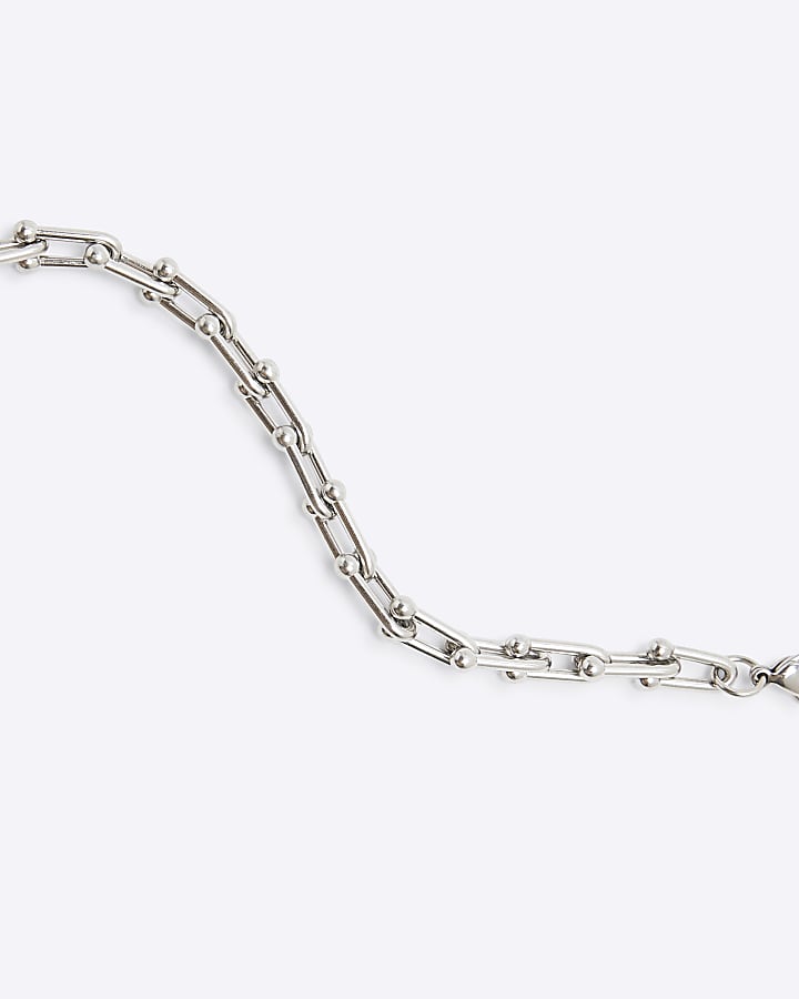 Silver Ball Link Chain Necklace