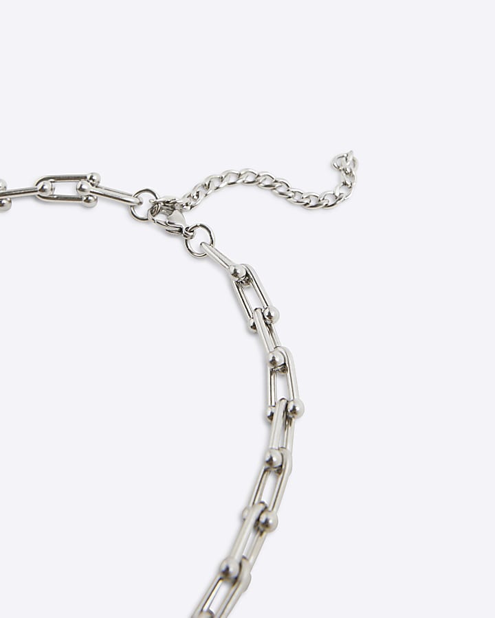 Silver Ball Link Chain Necklace