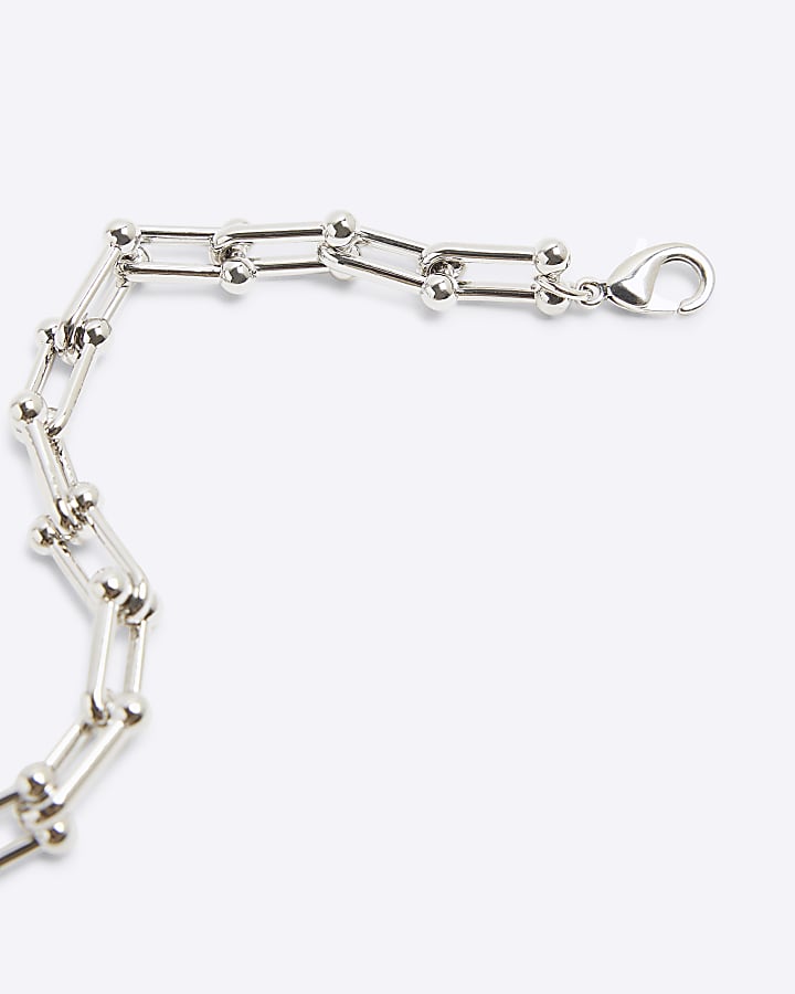 Silver Ball Link Chain Bracelet