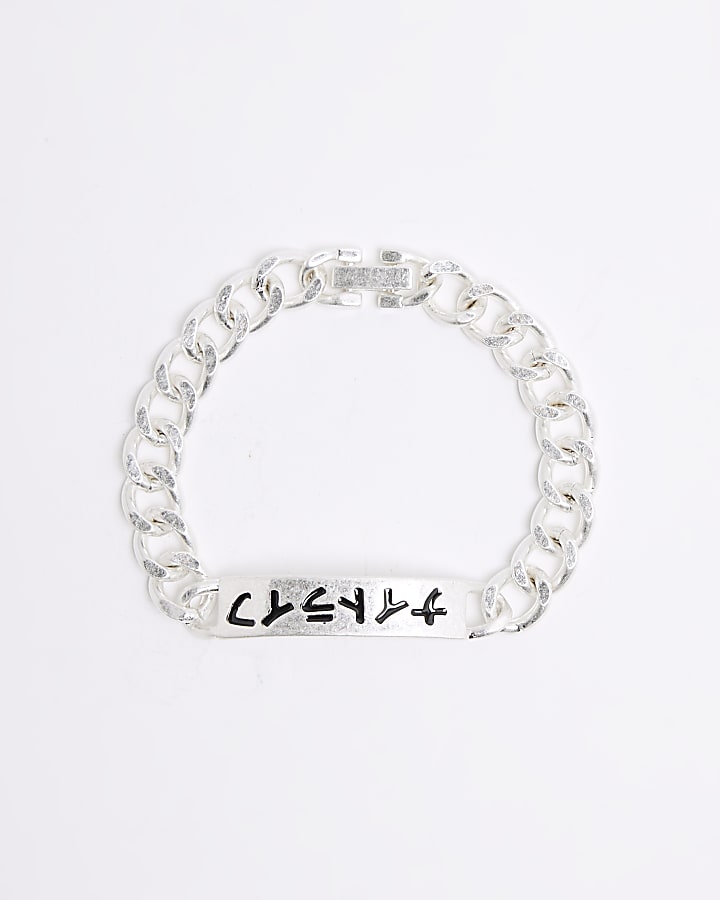 Silver Metal Japanese Writing Bracelet