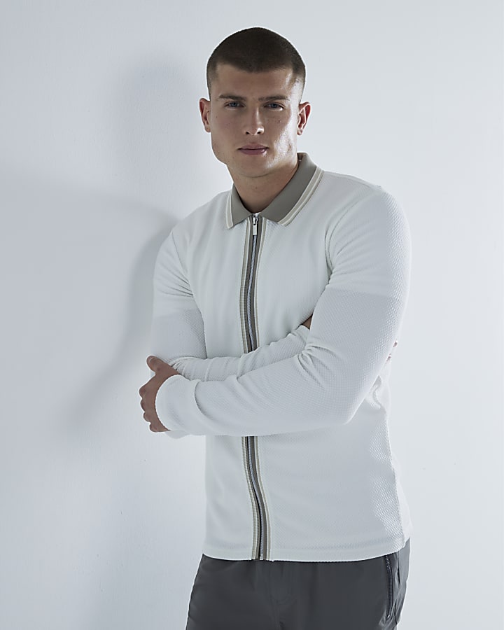 White Slim Fit Tipped Polo Shirt