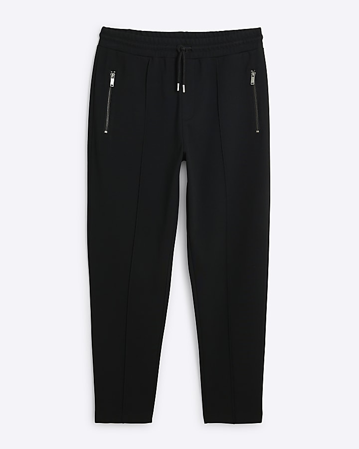 Black Slim Fit Pique Joggers