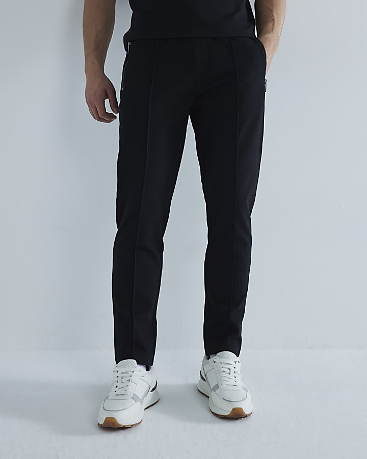 Black Slim Fit Pique Joggers