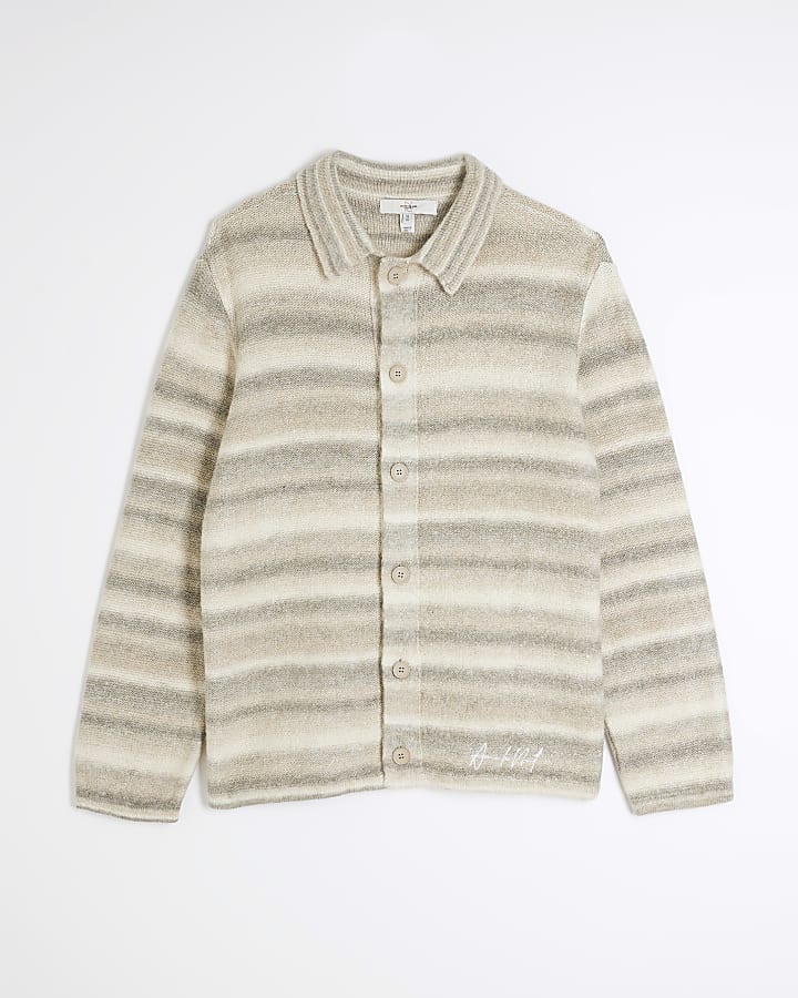 Stone Long Sleeve Brushed Stripe Shirt