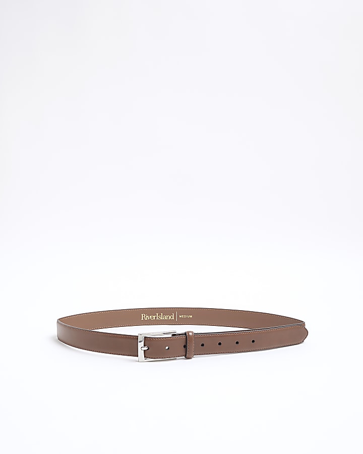 Brown Faux Leather RI Belt