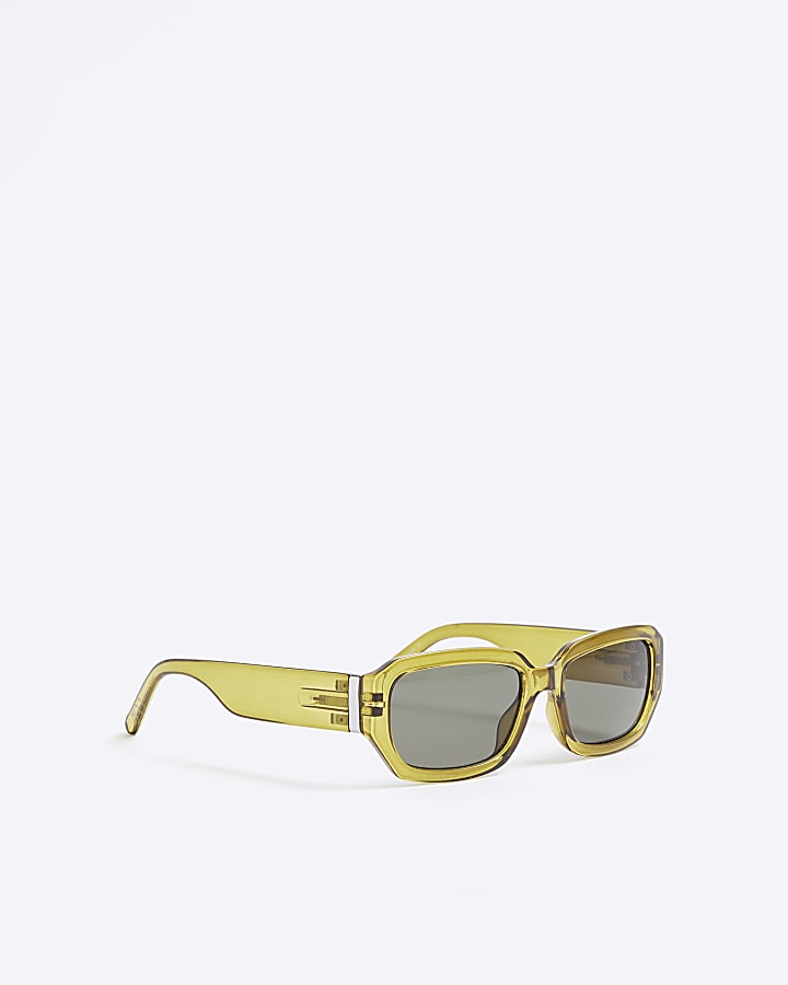 Green Plastic Rectangle Sunglasses