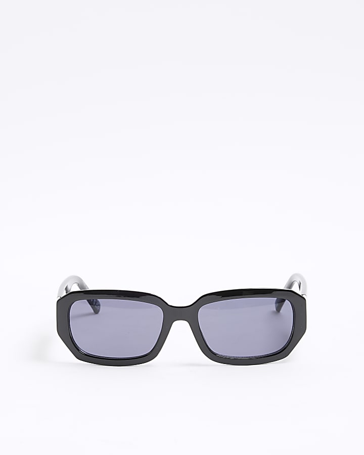 Black Plastic Rectangle Sunglasses