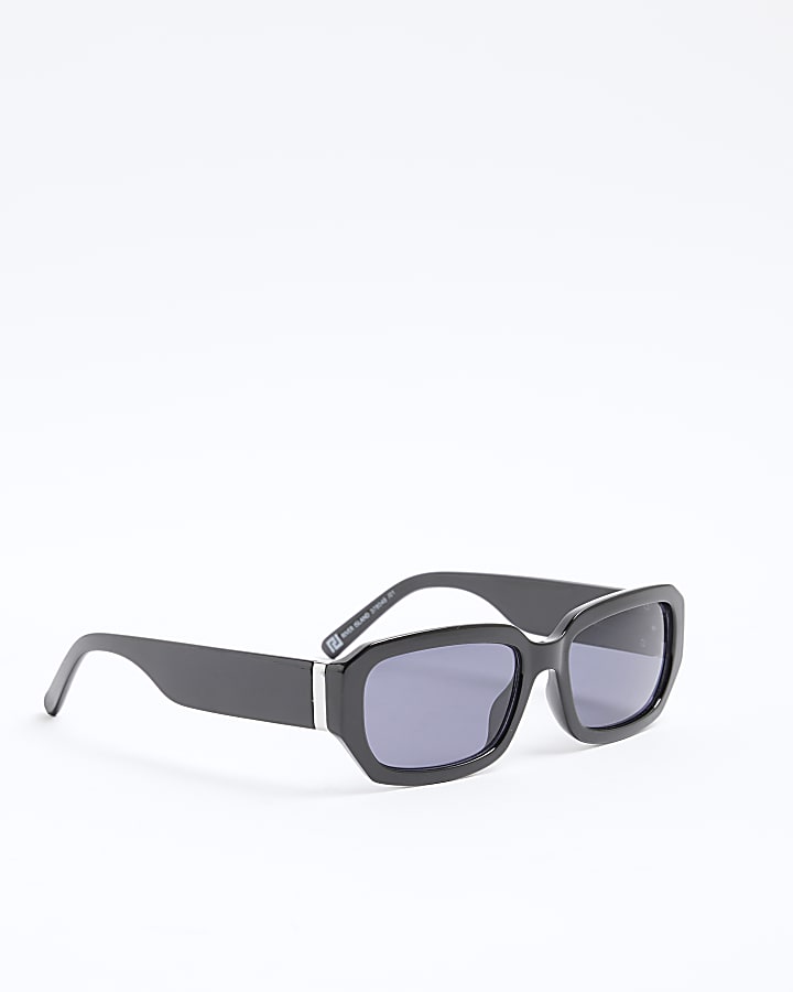 Black Plastic Rectangle Sunglasses