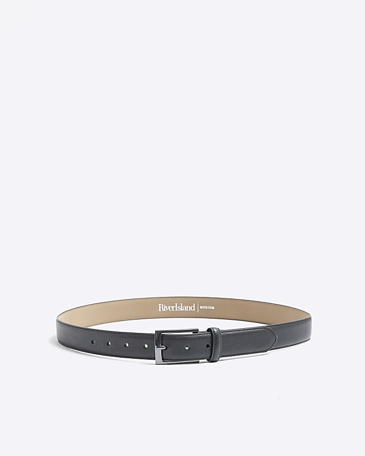 Black ​Faux Leather Textured RI Belt