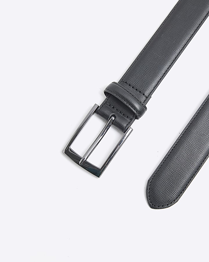 Black ​Faux Leather Textured RI Belt