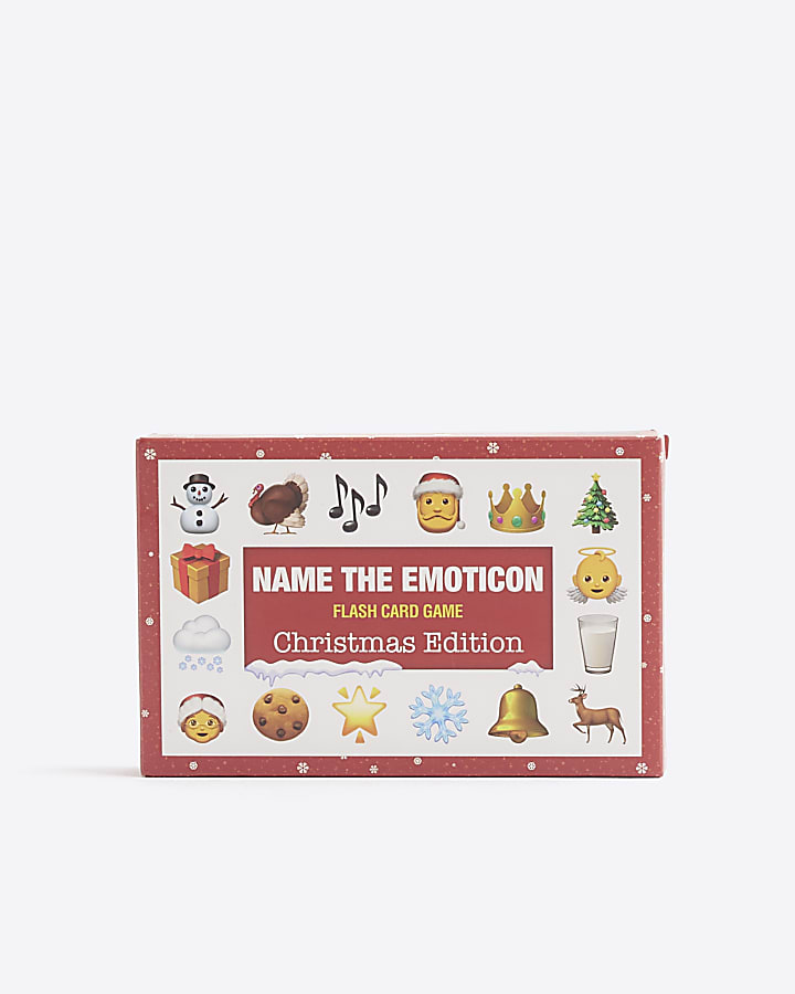 Red Christmas Emoticon Flash Card Game