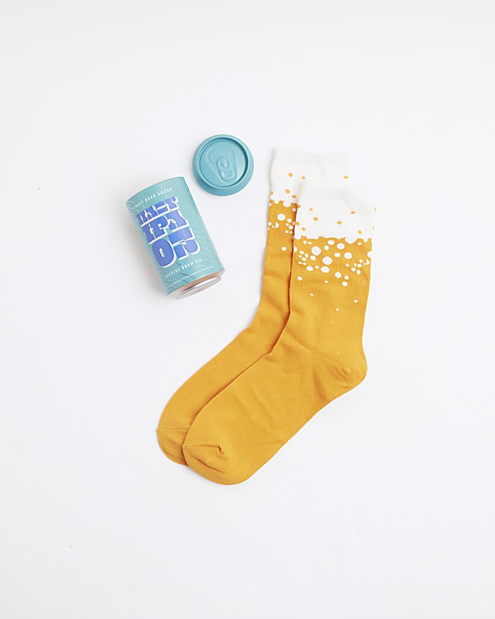 Orange Ale Beer Can Socks