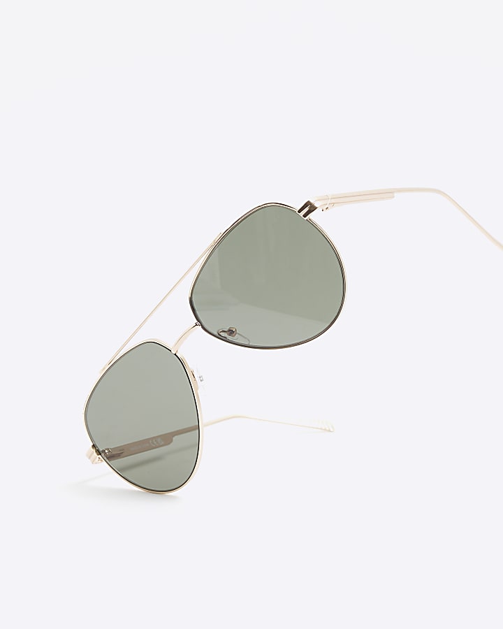 Gold Metal Aviator Sunglasses