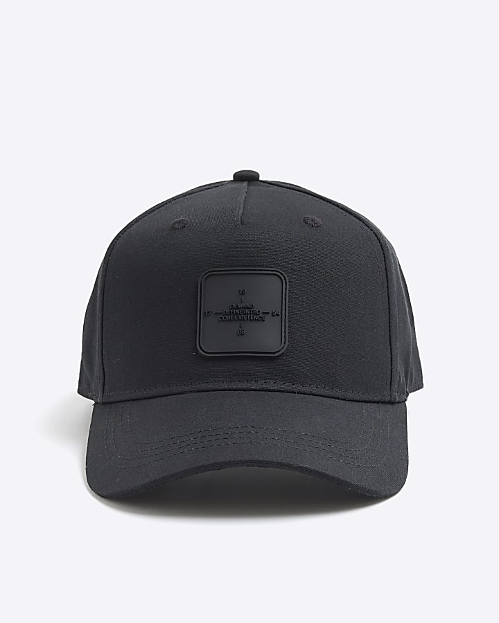 Black Rubber Badge Baseball Cap