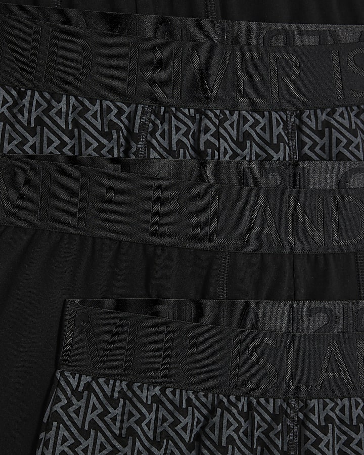 Black 4 Pack RI Monogram Trunks