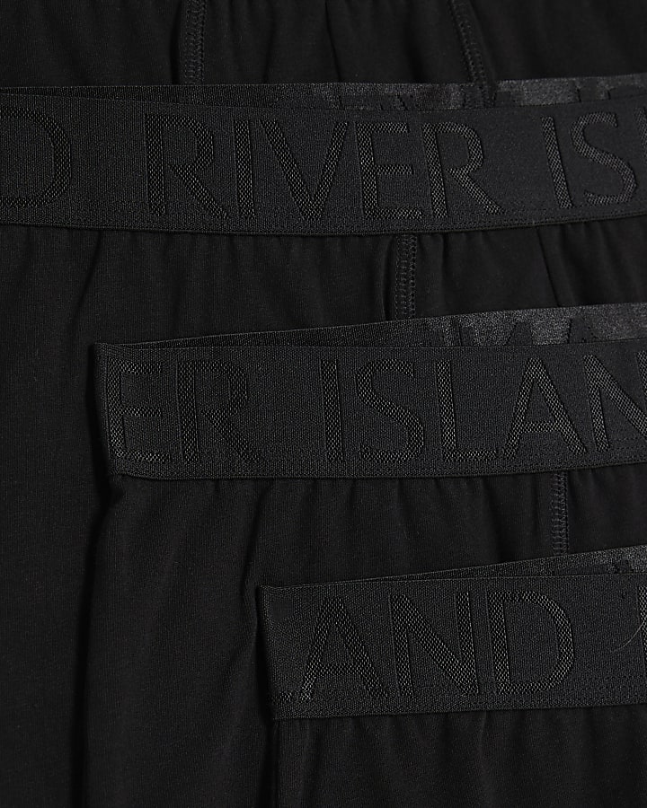 Black 4 Pack Cotton Stretch RI Trunks