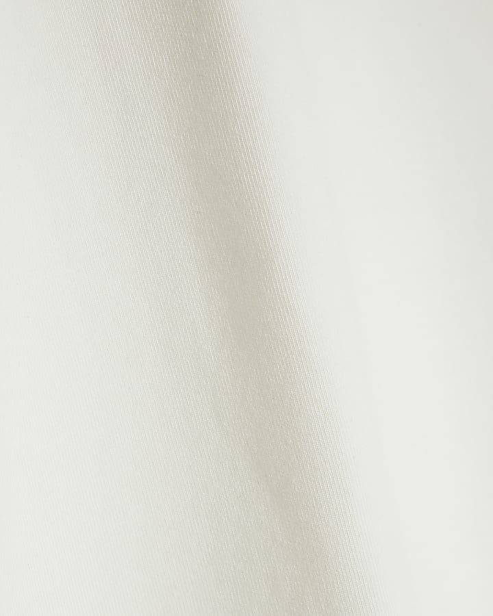 Beige Slim Fit Short Sleeve Twill T-Shirt