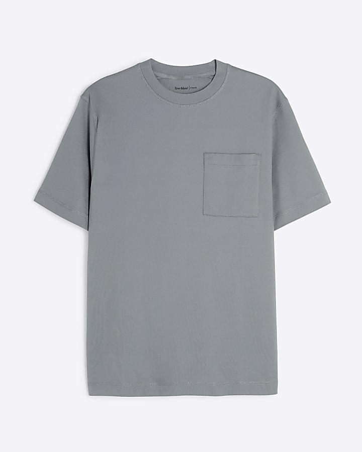 Grey Regular Fit Pocket T-Shirt