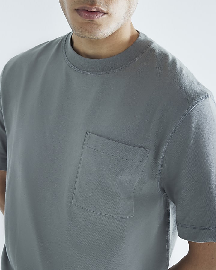 Grey Regular Fit Pocket T-Shirt