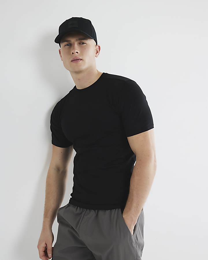 Black Muscle Fit Short Sleeve T-Shirt