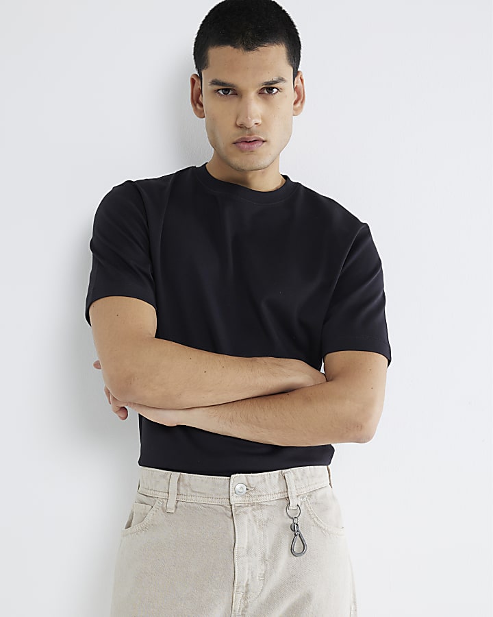 Black Slim Fit Short Sleeve T-Shirt
