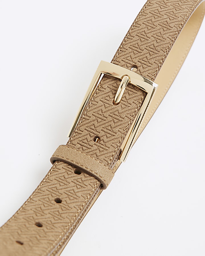 Stone Suede Monogram Belt