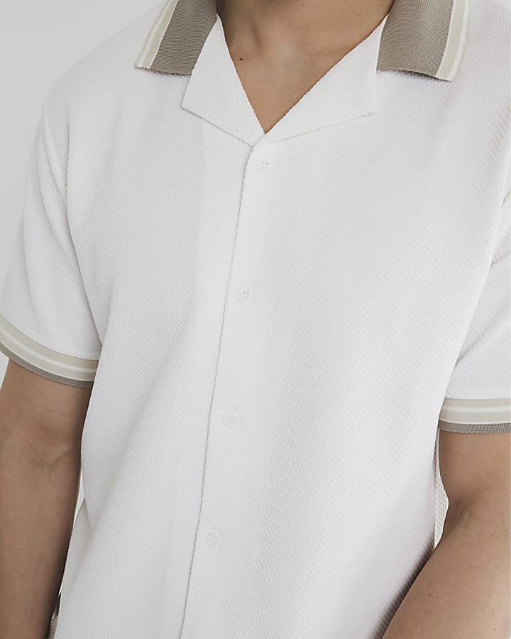 White Slim Fit Tipped Polo Shirt