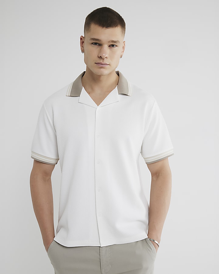 White Slim Fit Tipped Polo Shirt