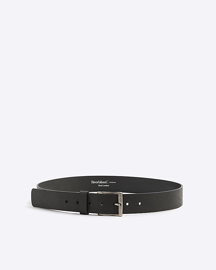 Black Leather Buckle Belt
