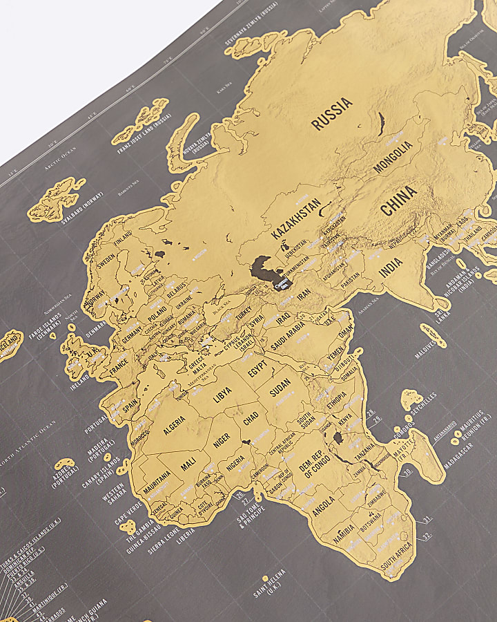 Black Scratch World Map