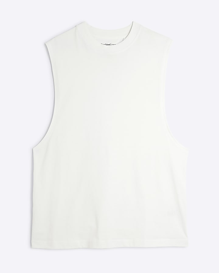 White Sleeveless Tank Top