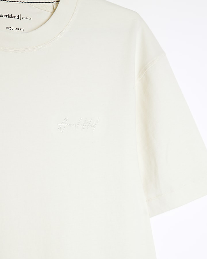 White Regular Fit Embroidery T-Shirt