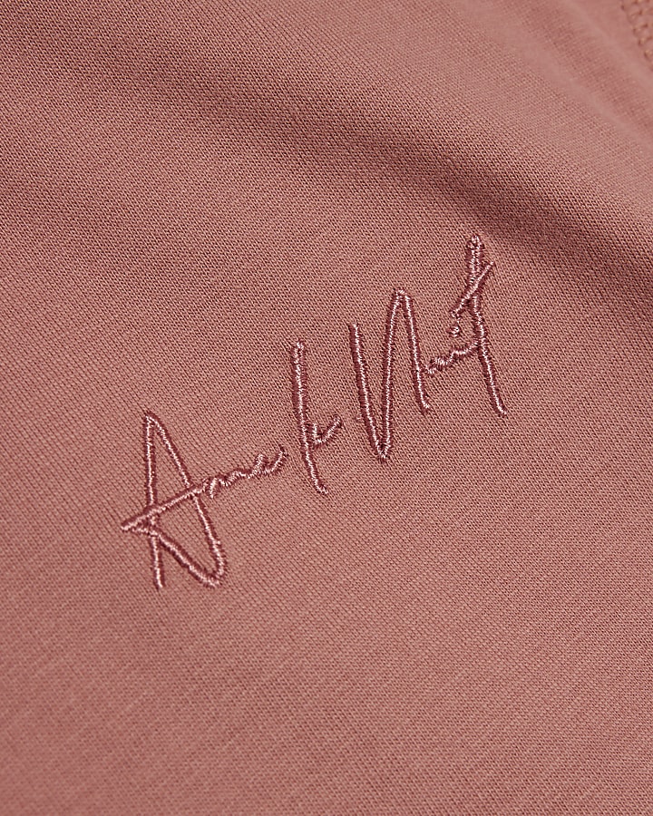 Pink Regular Fit Embroidery T-Shirt