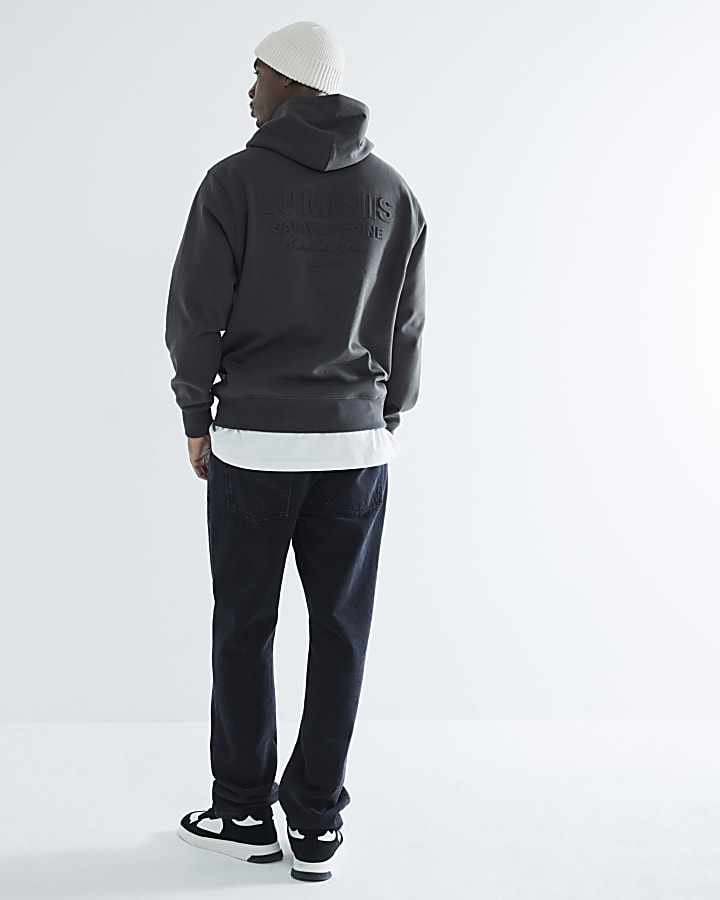 Khaki Regular Fit Luminis Embossed Hoodie