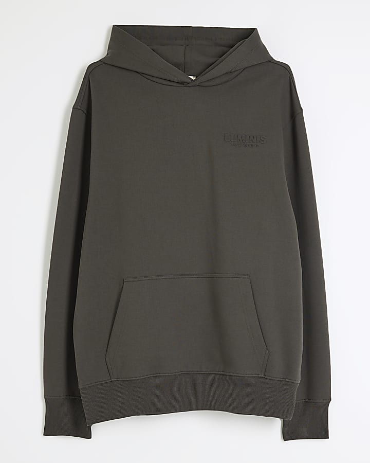 Khaki Regular Fit Luminis Embossed Hoodie