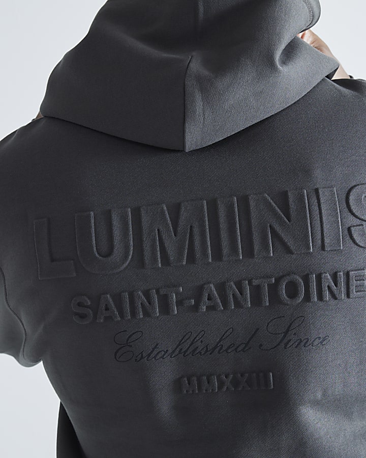Khaki Regular Fit Luminis Embossed Hoodie